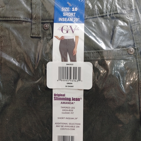 NWT Gloria Vanderbilt Women's Amanda Stretch Denim Jean Green 8 10 - Picture 2 of 3